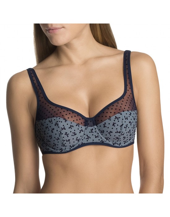 法國DIM-GENEROUS MOD網紗蕾絲內衣-藍