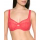法國DIM-性感蕾絲設計款美胸內衣-紅
