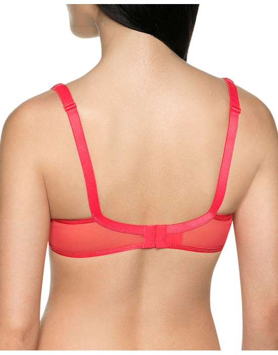 法國DIM-性感蕾絲設計款美胸內衣-紅