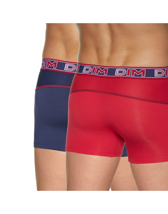 法國DIM-「3D FLEX AIR」系列立體環繞透氣四角褲2件組-紅藍