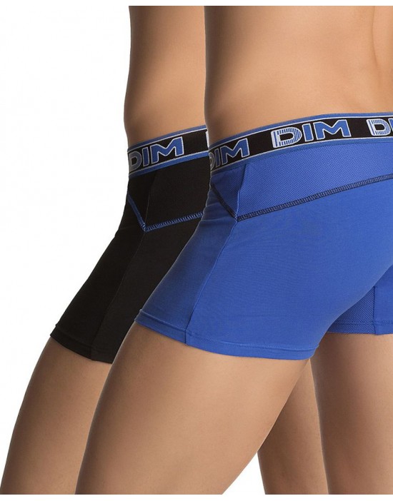 法國DIM-「3D FLEX AIR」系列立體環繞透氣四角褲2件組-藍黑