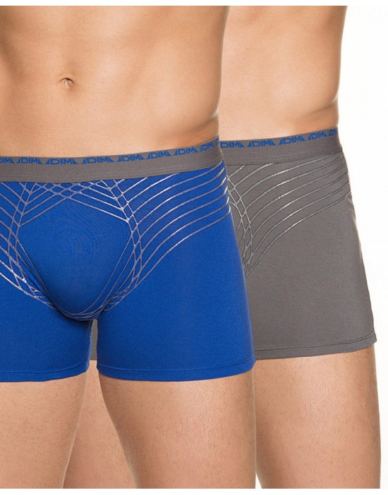 法國DIM-「極限」無縫超矽彈四角褲兩入/組-藍灰 法國DIM-「極限」無縫超矽彈四角褲兩入/組-藍灰