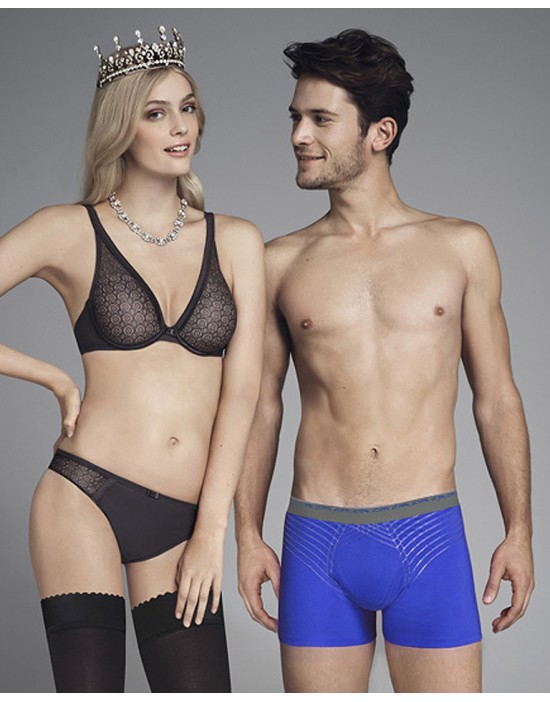 法國DIM-「極限」無縫超矽彈四角褲兩入/組-藍灰 法國DIM-「極限」無縫超矽彈四角褲兩入/組-藍灰