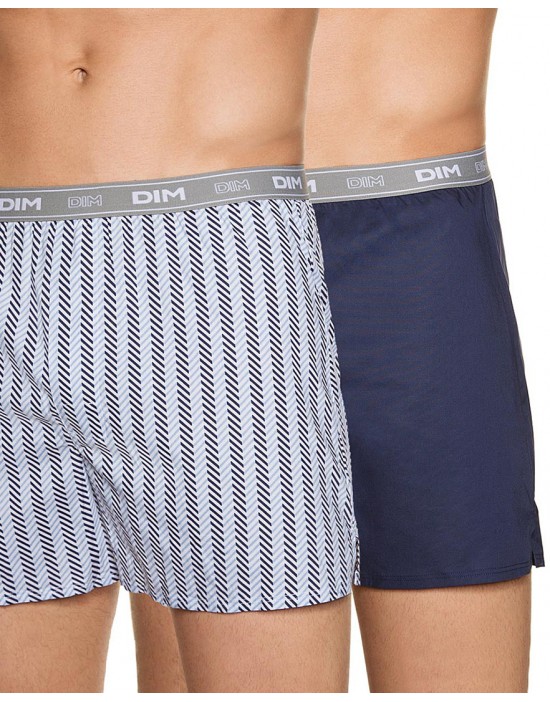 法國DIM-「純棉舒柔」四角褲兩入/組-藍 法國DIM-「純棉舒柔」四角褲兩入/組-藍