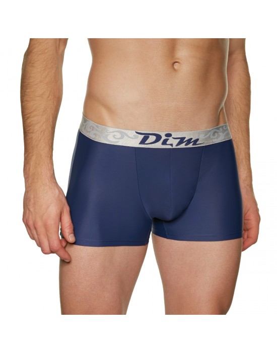 法國DIM「重金時尚」超彈力絲銀四角褲-藍 法國DIM「重金時尚」超彈力絲銀四角褲-藍