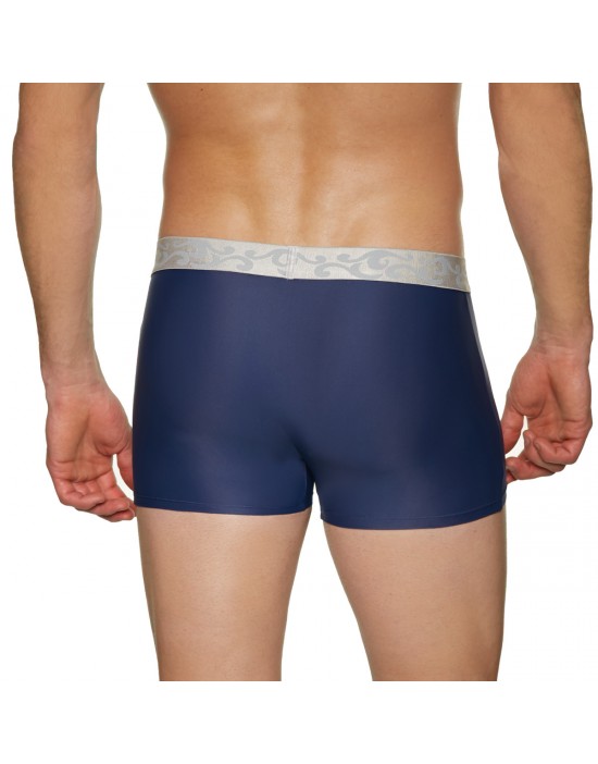 法國DIM「重金時尚」超彈力絲銀四角褲-藍 法國DIM「重金時尚」超彈力絲銀四角褲-藍