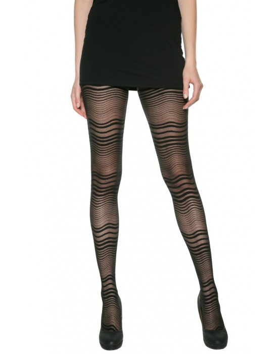 法國DIM-MOD「時尚」系列趣味波浪紋造型褲襪-012K