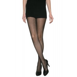 法國DIM-MOD「時尚」系列直條網狀花紋造型褲襪-012M 黑