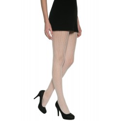 法國DIM-MOD「時尚」系列直條網狀花紋造型褲襪-012M 米白 法國DIM-MOD「時尚」系列直條網狀花紋造型褲襪-012M 米白