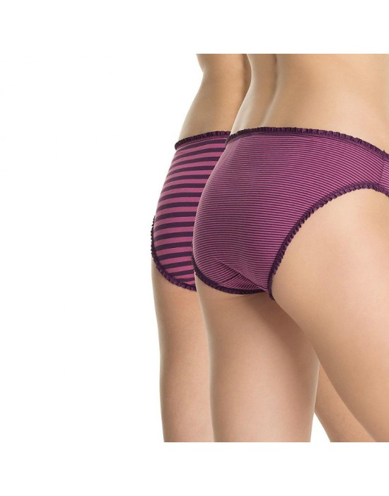 法國DIM-Pockets「旅行輕便-彈力棉」系列經典條紋三角褲2件組-紫 SL4D91 法國DIM-Pockets「旅行輕便-彈力棉」系列經典條紋三角褲2件組-紫 SL4D91